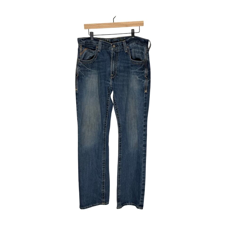 Ariat M5 Slim Straight Workwear Jeans Denim Lightly Distressed Men’s Size 34x34